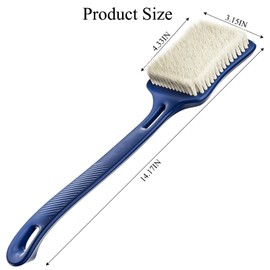 Shower Brush - Upgraded Large Brush Head 3" Wide and 4.33" Bath Brushes with Soft Curved Long Handle Body Back Scrubber Body Brush Suitable for Wet or Dry, Women and Men