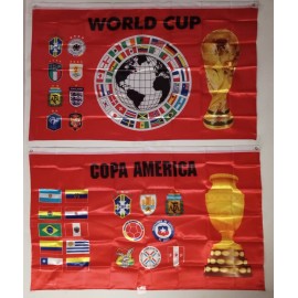 1 WORLD CUP FLAG   + 1 COPA AMERICA FLAG FOR $35.00 (3x5Ft)