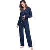 Joyaria Womens Button Down Pajama/Pj Set Post Labor/Baby/Delivery/Partum(Navy Blue, XXL)