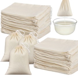 100 Pieces Cheesecloth Bags for Straining Reusable Tea Filter Muslin Bags Cold Brew Milk Tea Filter Strainer Cheese Clothes Cheese Clothbags for Office Kitchen Cooking(4 x 6 Inch)