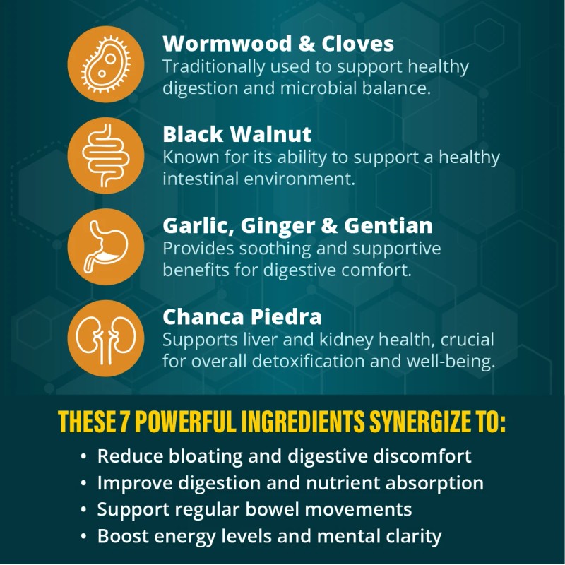 Rejuvica Health IntestiClear - Intestinal Cleanse Support - Contains Wormwood