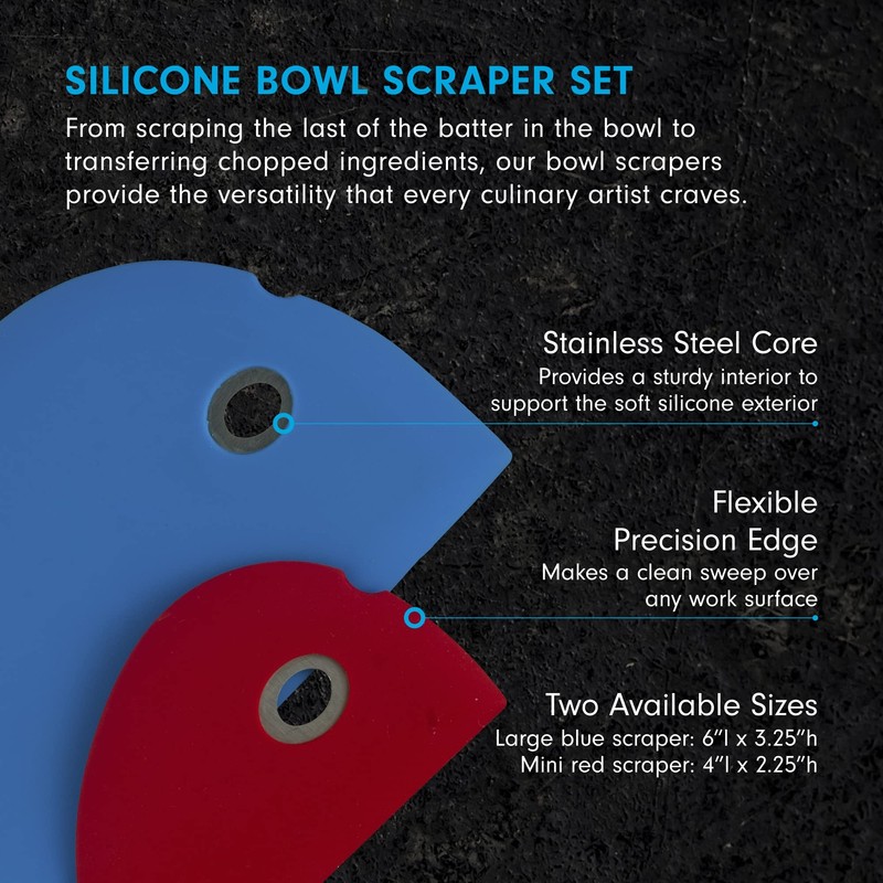 Messermeister Silicone Bowl Scraper Set - Includes Large Blue Scraper