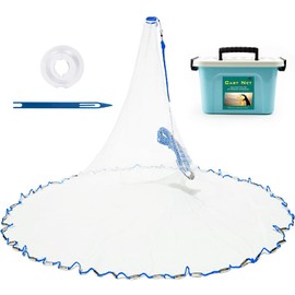 Handmade American Saltwater Fishing Cast Net, BETTER LEADER Fish Net for Bait Trap 3/4/5/6/8 FT Radius with Heavy Duty Real Zinc Sinker Weights Fishing Net for Freshwater and Saltwater