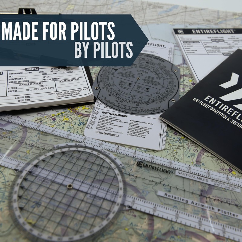 Aviation Pilot Kneeboard - E6b Flight Computer Plus Plotter &