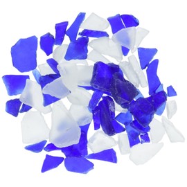 Darice 1140-69 Mixed Sea Glass, 1-Pound, Blue and Frost