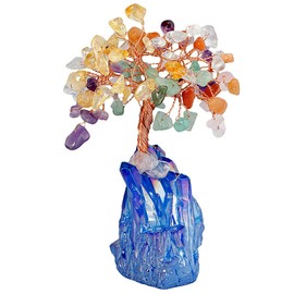 Nupuyai Gemstone Tree Decoration Money Tree Tree of Life Lucky Tree Crystal Tree for Feng Shui Living Room Decoration