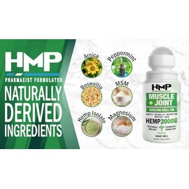 HMP Muscle  Joint Cooling Roll On  Frmula natural de 2000 mg con mentol y rnica  Soporte de camo de accin rpida para espalda, hombro y rodilla,...    