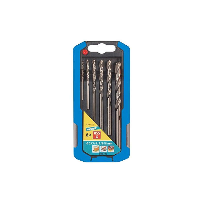 wolfcraft HSS Metal Drill Bit Set, 6 Pcs., Ground I