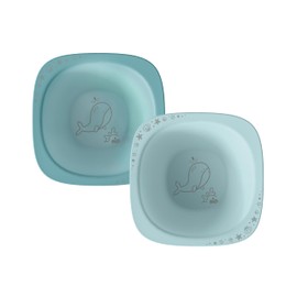 nip – Porridge Bowl, Sustainable and Shatterproof Baby Porridge Bowl from 4 Months. Ergonomic Baby Bowl Made from Over 90% Renewable Raw Materials, Ideal for Complementary Food, Pack of 2, Blue