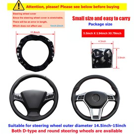 KHGUZ Car Steering Wheel Cover, Polyester Fiber Vehicle Steering Wheel Protectcor, Non-Slip Comfortable Auto Interior Protective Accessories, 15 inch Universal for Vehicles, SUVs, RVs（Silver）