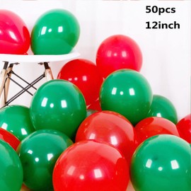 50pcs 12inch Red Green Balloons for Birthday Baby Shower Wedding Graduation Party Decoration