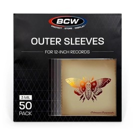 BCW 12-Inch Vinyl Record Sleeves Outer – 50 Pack | Vinyl Record Sleeves | 3-Mil Polyethylene Protection