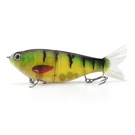 ODS Lure Slow Sinking Glide Bait with Fur Tail Lifelike Fishing Tackle for Trout Shad Bass Musky (Color A)