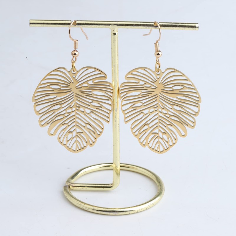 CENWA Monstera Gold Leaf Dangle Earrings (Leaf - Earrings CA)