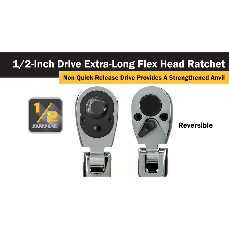 Titan 11302 1/2-Inch Drive x 24-Inch 36-Tooth Extra-Long Flex Head