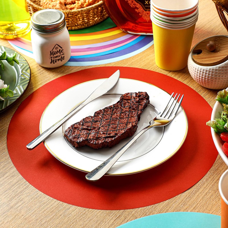 Yeaqee 120 Pcs Disposable Paper Placemats 12 Inch Round Paper