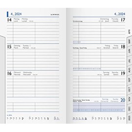 BRUNNEN Weekly Replacement Calendar Model 756 2024 2 Pages = 1 Week Sheet Size 8.7 x 15.3 cm White