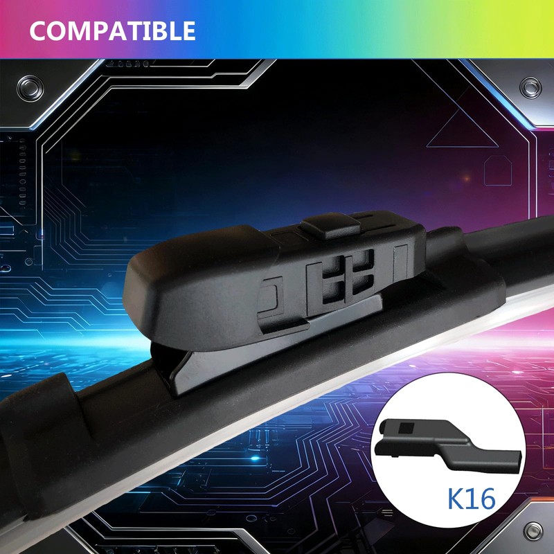 CalmLumix Windshield Wiper Blades for 2024-2025 Chevy Trax, Font &