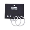 Urban Classics Unisex Pearl Hoop Earrings, Pack of 3, gold