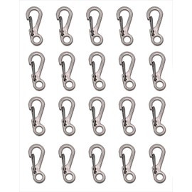 Mini Skater 20PCS Mini Hanging Buckle Spring Backpack Clasps Metal Hook EDC Keychain Keyring Bottle Hooks Paracord Tactical Survival Gear (Gun Grey)
