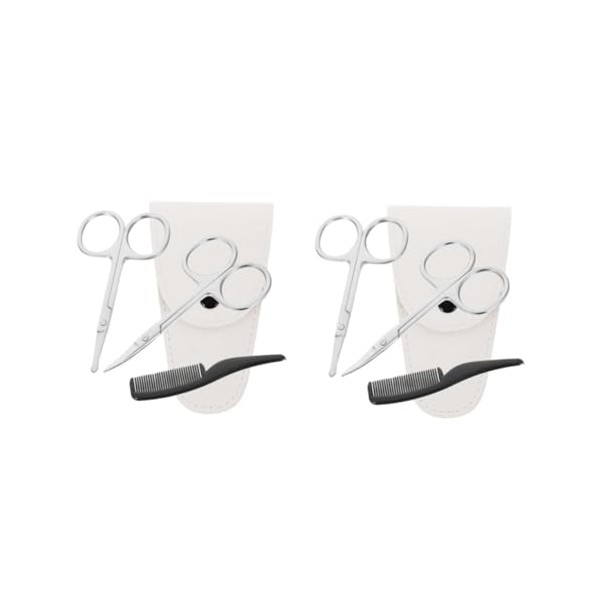 8 Pcs Nose Hair Trimmer Portable Beard Scissors Precision Cutting
