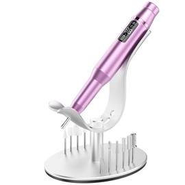 Nail Drill Pen Holder, 2 in 1 Nail Drill Pen & Bits Stand,12 Holes Metal Nail Drill Bits Holder, Professional Nail Drill Organizer Compatible with MelodySusie series and Most Electric Nail Drill Pens