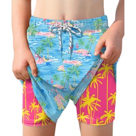 Big BoysSport Beach Quick DryDrawstring Board ShortsBlue Red FlamingoSwim Trunks14 Years