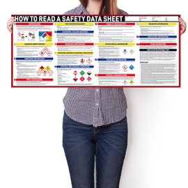 3 Pack How to Read A Safety Data Sheet SDS/MSDS Poster 2025 | 18 x 40 Inch | Waterproof & Tearproof | OSHA HMIS SDS Poster | Right to Know SDS Poster, Display Instructions Chemical Labels (English)