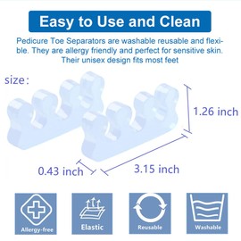 ZaxSota Toe Spacer, Toe Separators use for Separation of Toenails or Nails, Washable and Reusable Pedicure Supplies, Separators for Pedicure.