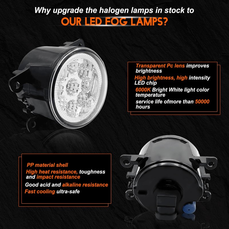 qobsos Fog Light Bulb 3.5 Inch Pair For Nissan Frontier