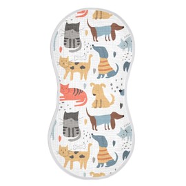 vvfelixl Muslin Burp Cloths Different Dogs Cats Baby Washcloths for Baby Girl Boys 2 Pack