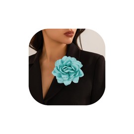 Flower Brooches for Women Satin Fabric Rose Brooches Handmade Flower Brooches Pin for Wedding Party Dance Banquet Ceremony Versatile Floral Accessory for Clothing and Hairstyling Size:4.72in (green)
