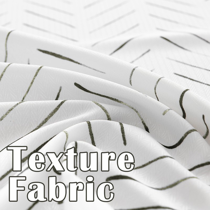 jinchan Black and White No Hook Shower Curtain Inky Herringbone