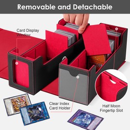 Mtg card Box Detachable Trading Card Storage Box Fit for 1500+Tcg Mtg Game Sports Card, Commander Deck Box can hold 10 DECK BOX 80+, Card Deck Case Adjustable Removable Tcg Deck Box with 12 divider