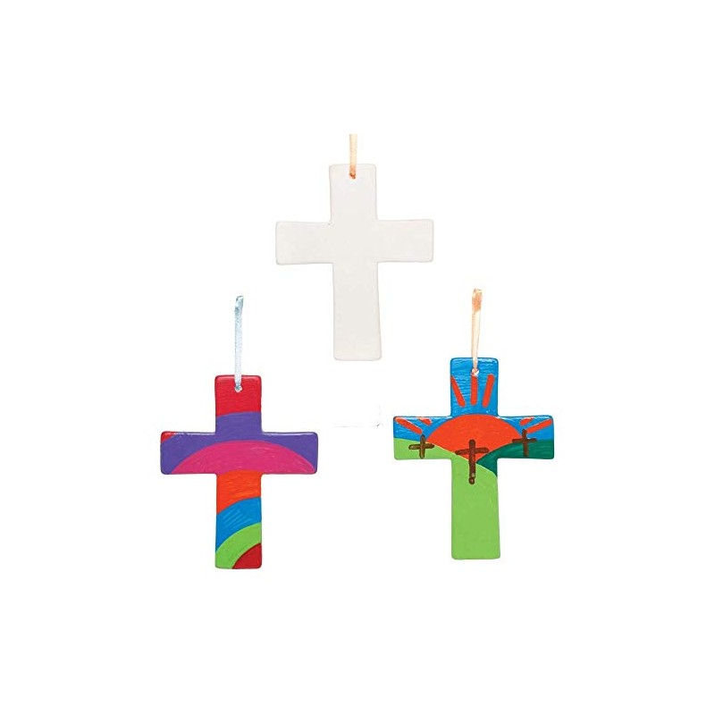 Baker Ross Ceramic Cross Decorations AX783 - Pack of 5