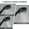 LIWEIKE 3 Handle Tub Shower Faucet, Matte Black Three Handles