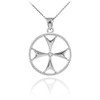 Sideways Crosses Religious Jewelry 925 Sterling Silver Open Design CZ-Accented