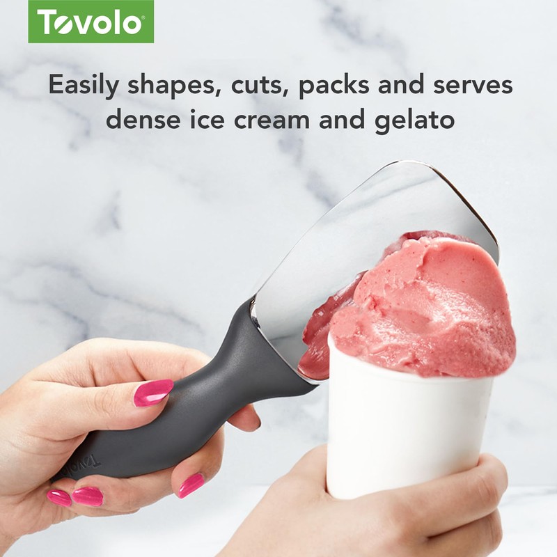 Tovolo Tilt-Up Ice Cream Spade, Charcoal – Ergonomic Zinc Alloy