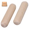 SKIR'CO (Pack of 50) Wooden Dowels 8x28mm Grooved Wood Dowels