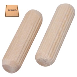 SKIR'CO (Pack of 50) Wooden Dowels 8x28mm Grooved Wood Dowels Fluted Pins for Furniture Grooved Dowels