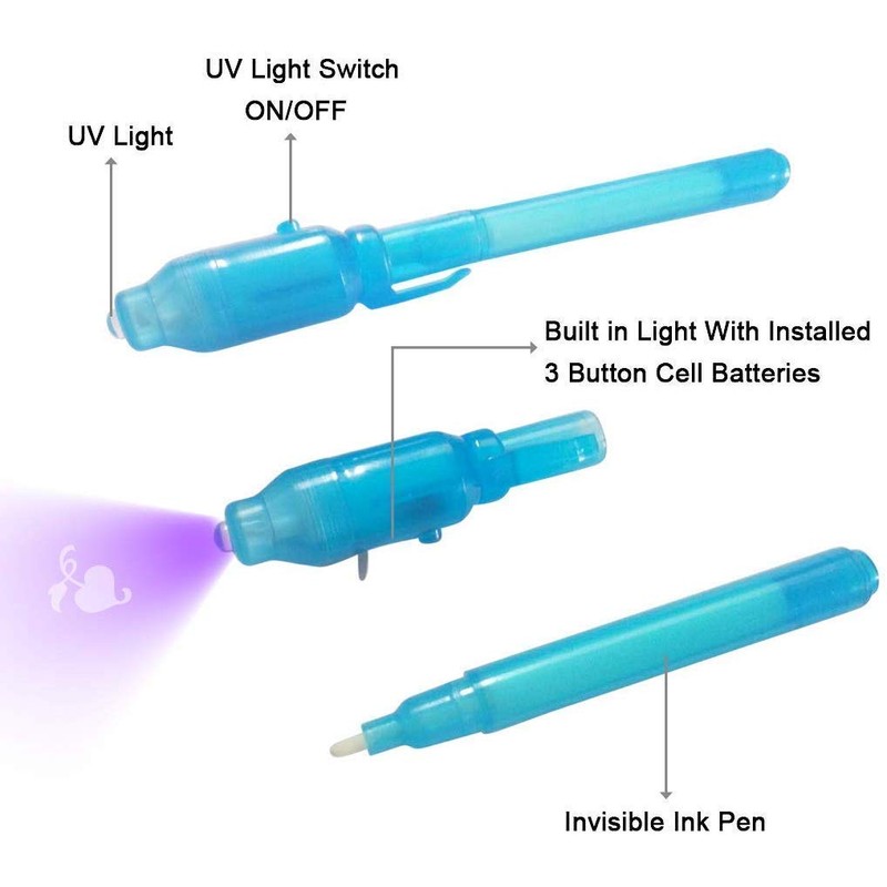 KERRT Invisible Ink Pen with UV Light Secret Message Pen