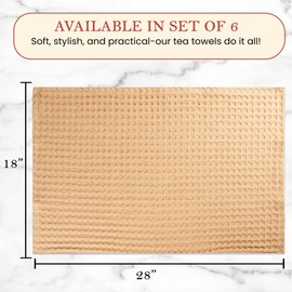 Vintage Vista 100% Cotton Waffle Tea Towels for Kitchen (Pack of 6) - Kitchen Towel Set - Absorbent Tea Towels for Baking, Drying & Cleaning, Easter - 18" x 28" (Multicolor)