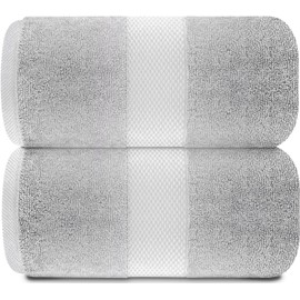 White Classic Luxury Bath Sheets Towels for Adults Extra Large | Highly Absorbent Hotel Collection | 35x70 Inch | 2 Pack (Dolphin Gray)
