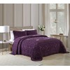 Beatrice Home Fashions Chenille Bedspread, Eggplant, Standard Sham