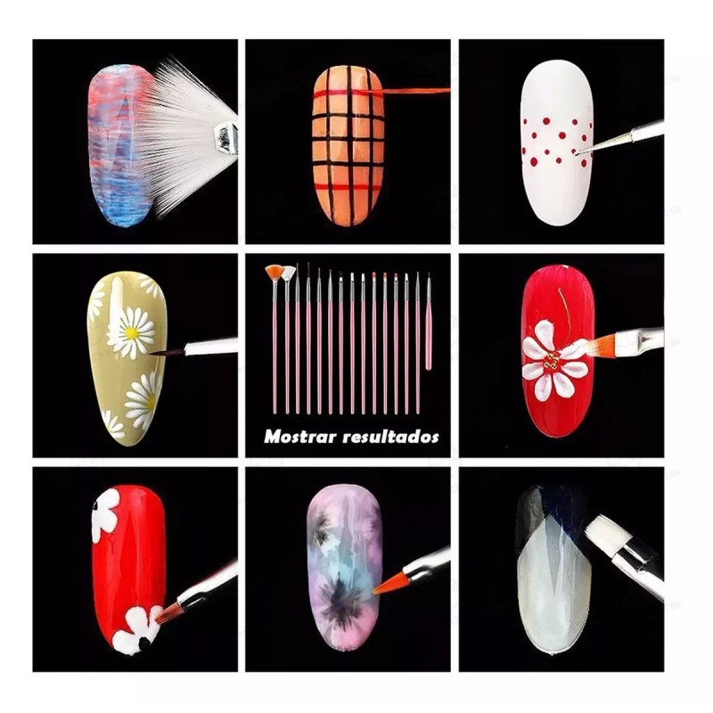 Dolores Juego De Pinceles Pintados A Mano Para Nail Art