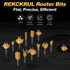 REKCKRUL 12 Pieces Tungsten Carbide Router Bit Set 1/4 Inch