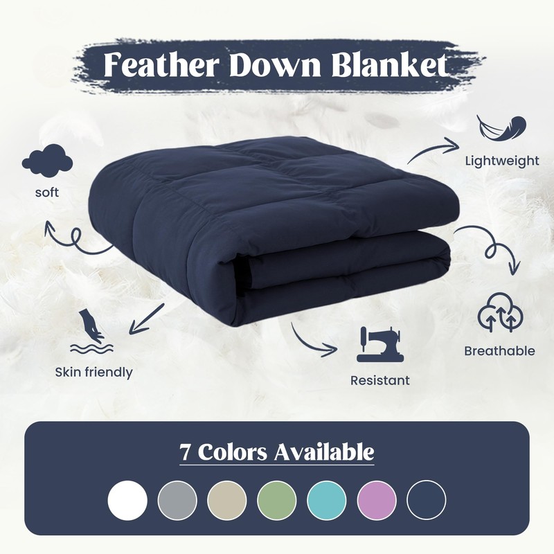 puredown® King Size Blanket for Bed, Ultra Soft Lightweight Down