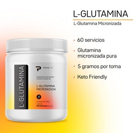 Glutamina en polvo Micronizada L Glutamine powder 300 gr, 60 servicios