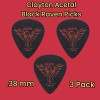 Clayton Standard Black Raven Acetal Non Slip Picks 0.38 mm