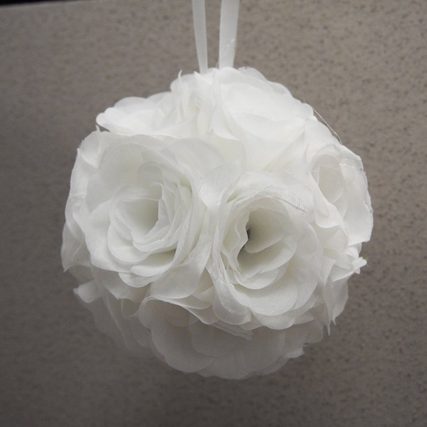 Party Spin Pomander Flower Balls Wedding Centerpiece, 6-inch, White